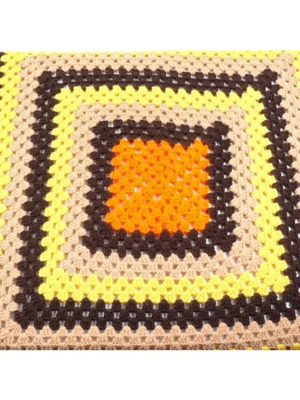 Vintage Hand Made Crochet Afghan Multi Color Blanket Throw 40